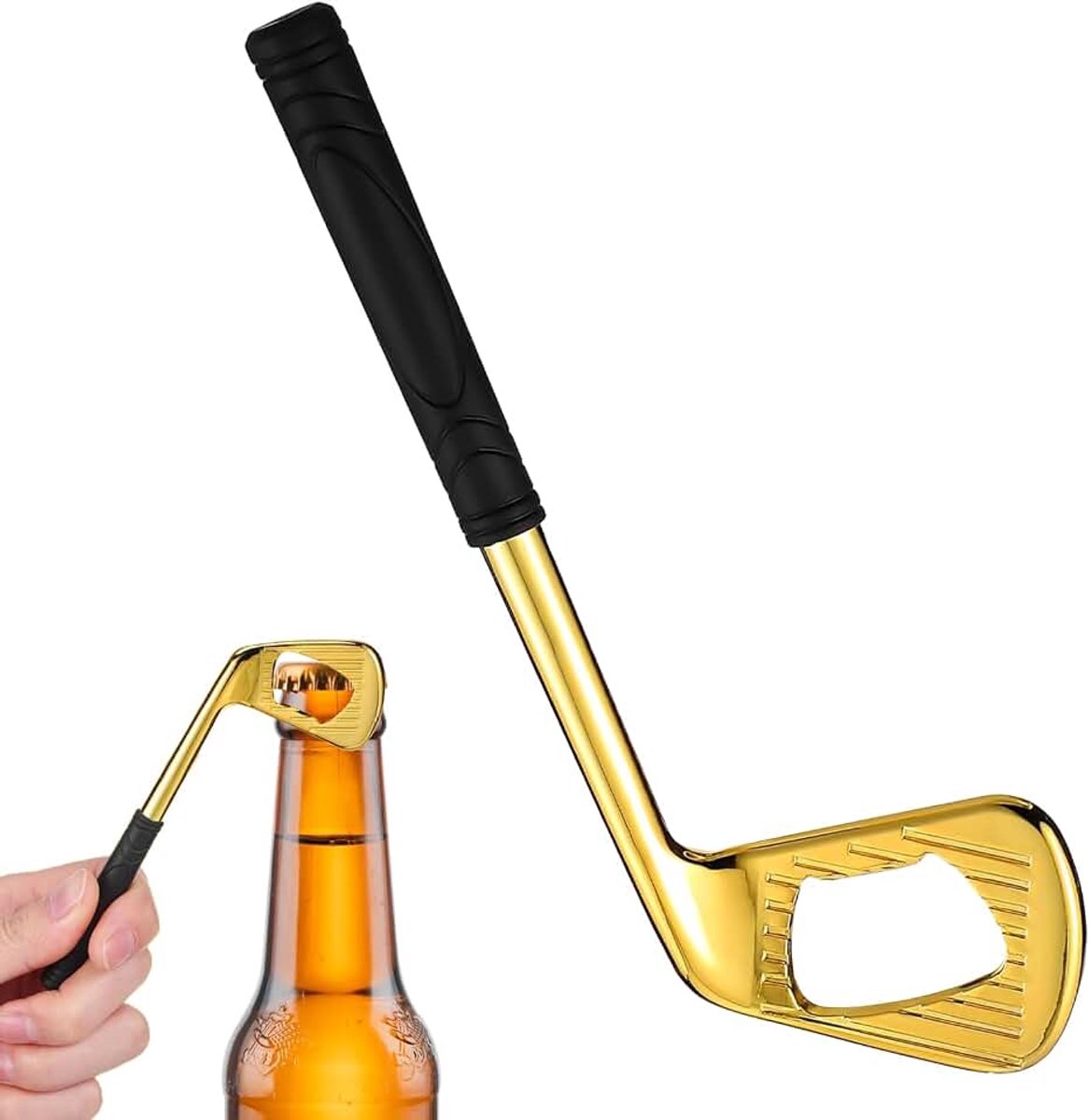 1 STUK Flesopener Golfclub Vorm, Personaliseerbaar Uniek Gouden Cadeau voor Golfers, Prachtig voor Feest Keuken Bar