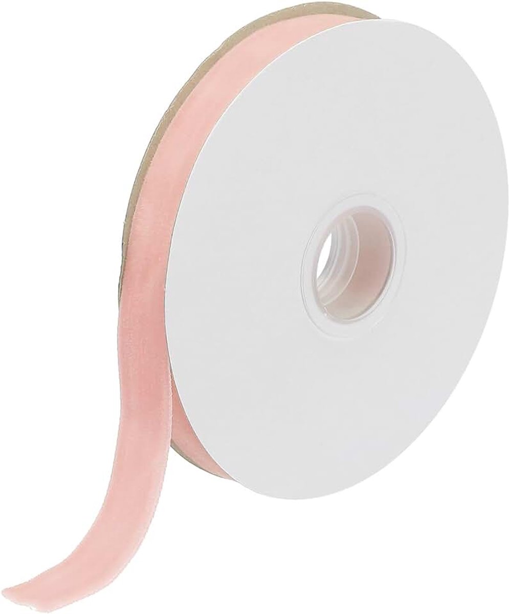 Fluwelen lint 5/8 inch x 10 Iarden enkel gezicht spoel fluweel zijde voor boeket DIY handwerk geschenkdoos bruiloft lichtroze