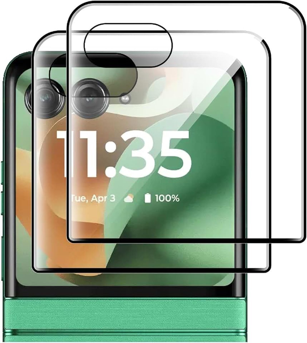 Gehard glas compatibel met Motorola Razr 60, 2 stuks glas met hoge doorlaatbaarheid, krasbestendig, compatibel met beschermhoes voor Motorola Razr 60
