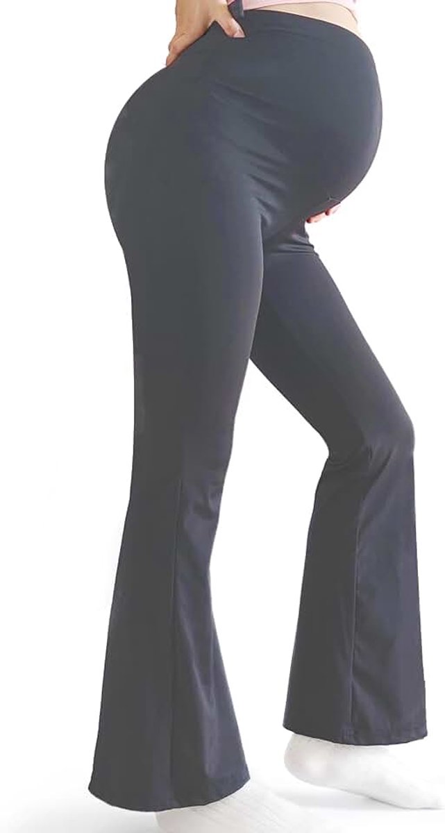 Zwangerschapslegging voor dames, yogabroek, stretchy bootcut boven de buik, zwangerschapsbroek voor werk, lounge, sportbroek