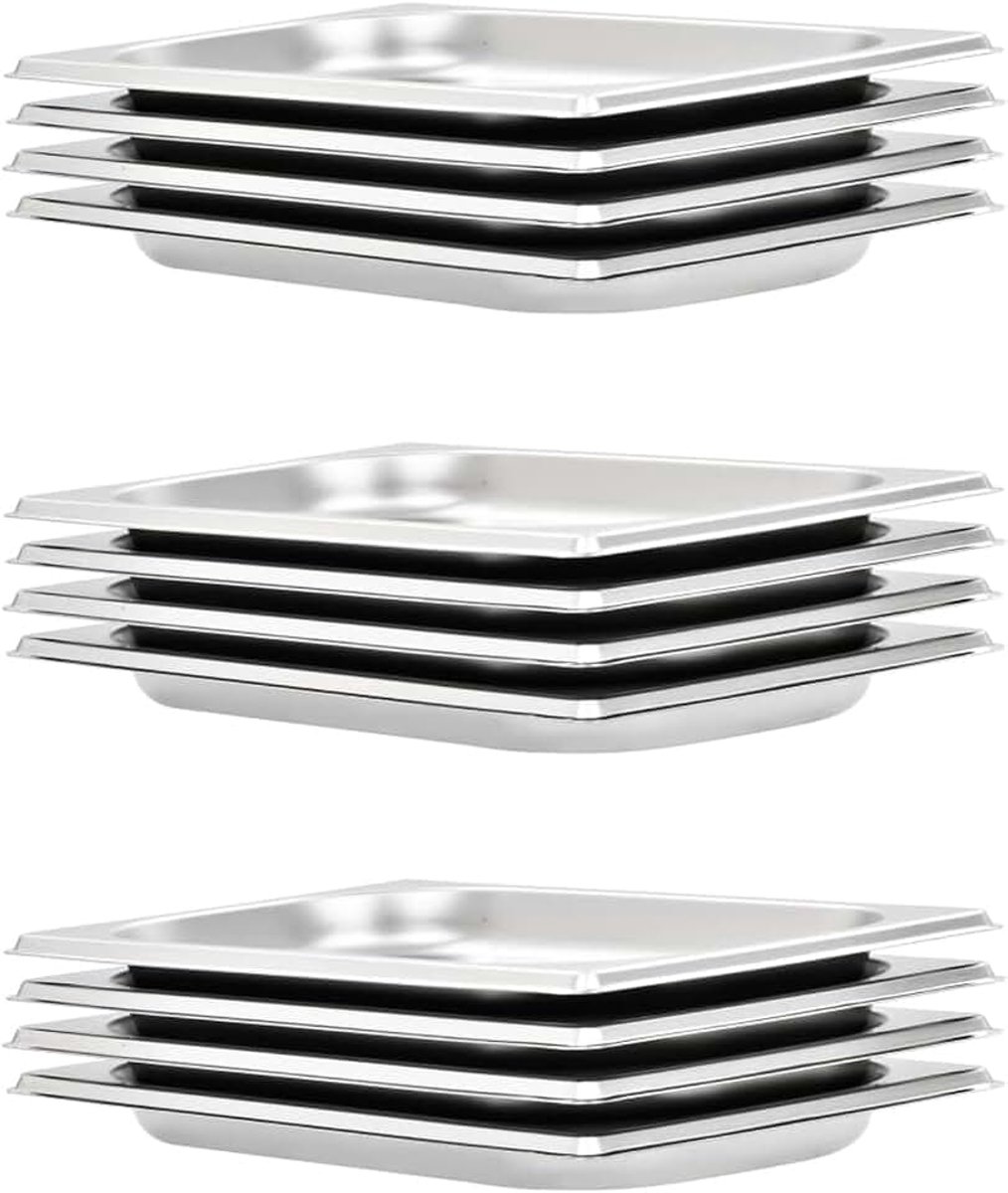Gastronorm container 12 stuks GN 1/4 20 mm roestvrij staal meubels voor binnen buiten huis woonkamer