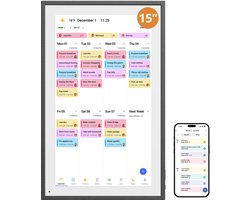Dragon Touch 15.6" Digitale Fotolijst Met Takenlijst – 1080P Full HD Interactief Touchscreen, Slimme Gezinsplanner, Haarddisplay Digitale Kalender, Wand- en Bureaumontage Voor Naadloze Planning