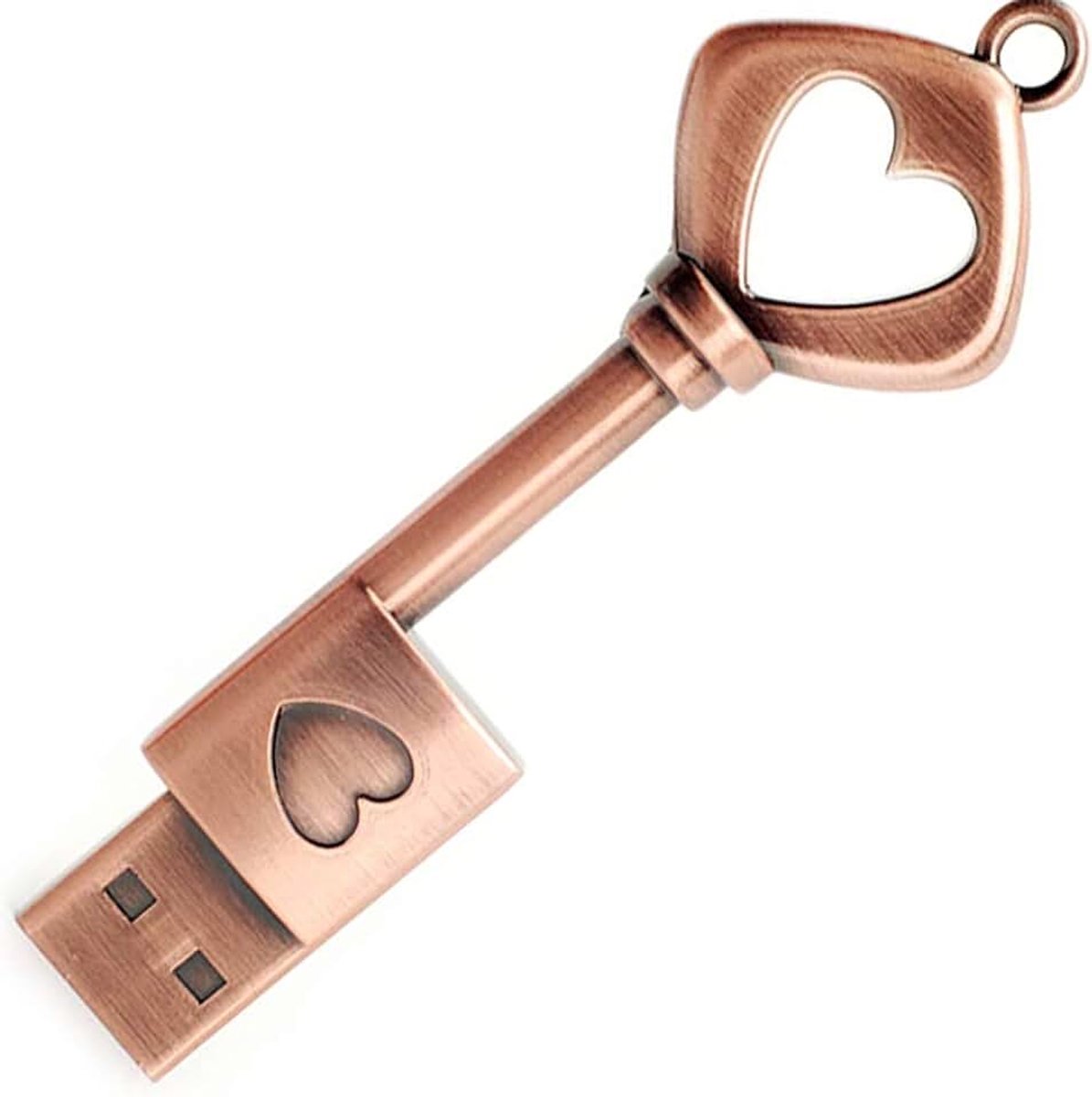 64GB USB 3.0 Flash Drive Leuke Memory Stick Retro Metalen Hart Key Vormige Pendrive