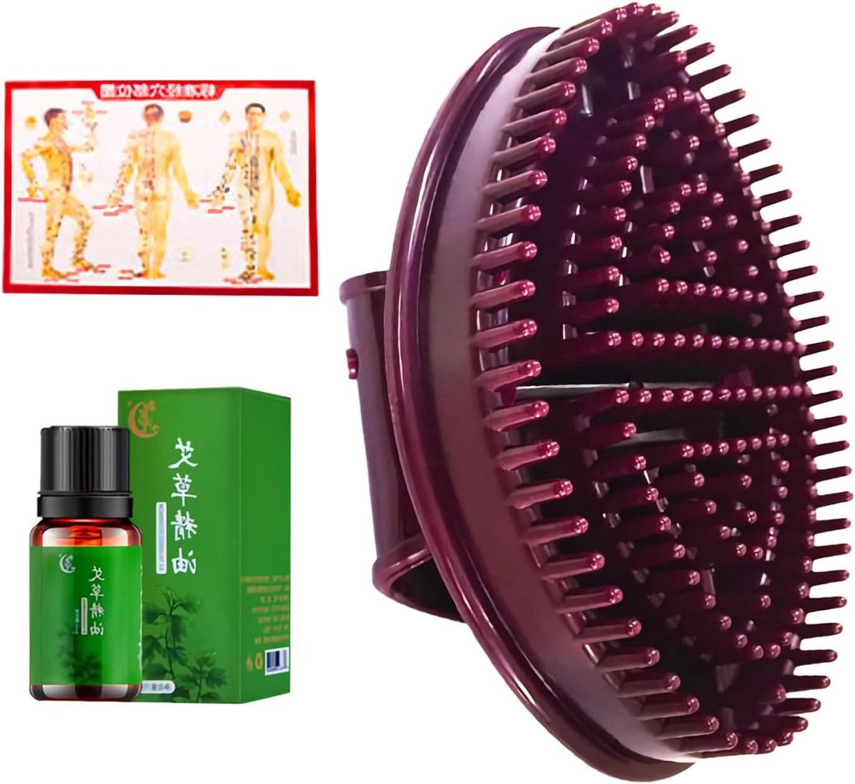Massage Borstel - Meridian Kam - Spierontspanning - Ergonomisch Handvat - 13.7x9x3.5 cm - Niet gespecificeerd