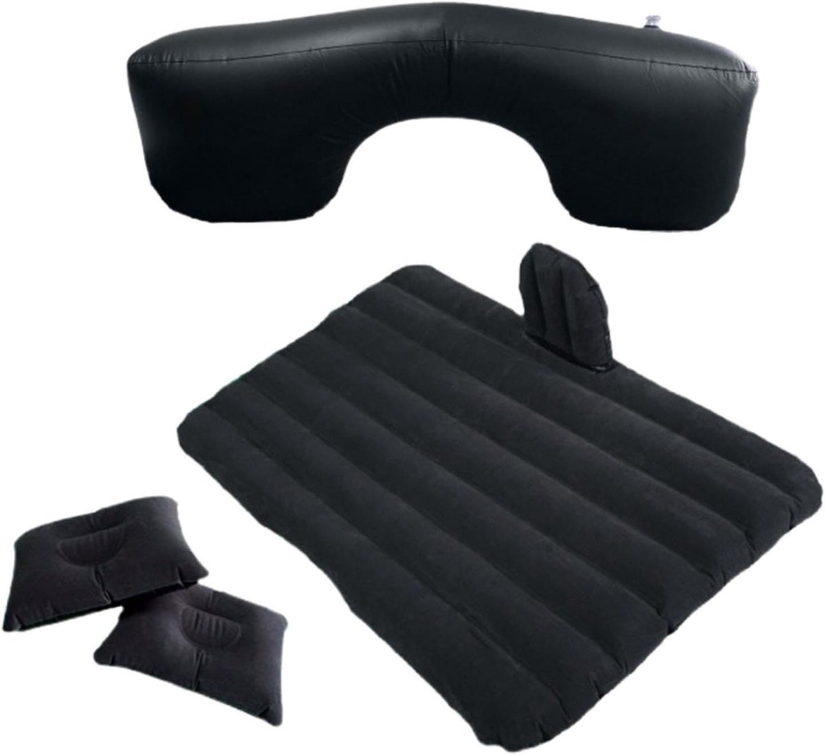 Auto Luchtmatras - Opblaasbaar Bed - Comfortabel Slapen - Gevlokte Stof - Universeel - Grijs