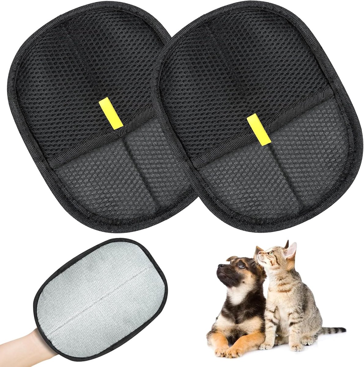 Handschoenen voor Huisdieren, Antistatische Handschoenen voor Katten en Honden, Dierenhaarverwijderaar Handschoenen, Dubbelzijdige Huisdier Grooming Handschoenen