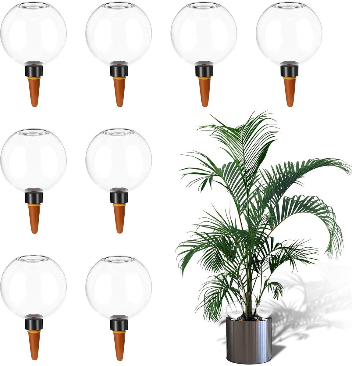 4 irrigatieballen voor planten, 500 ml, grote inhoud, transparant, voor kamerplanten, balkon (8 stuks)