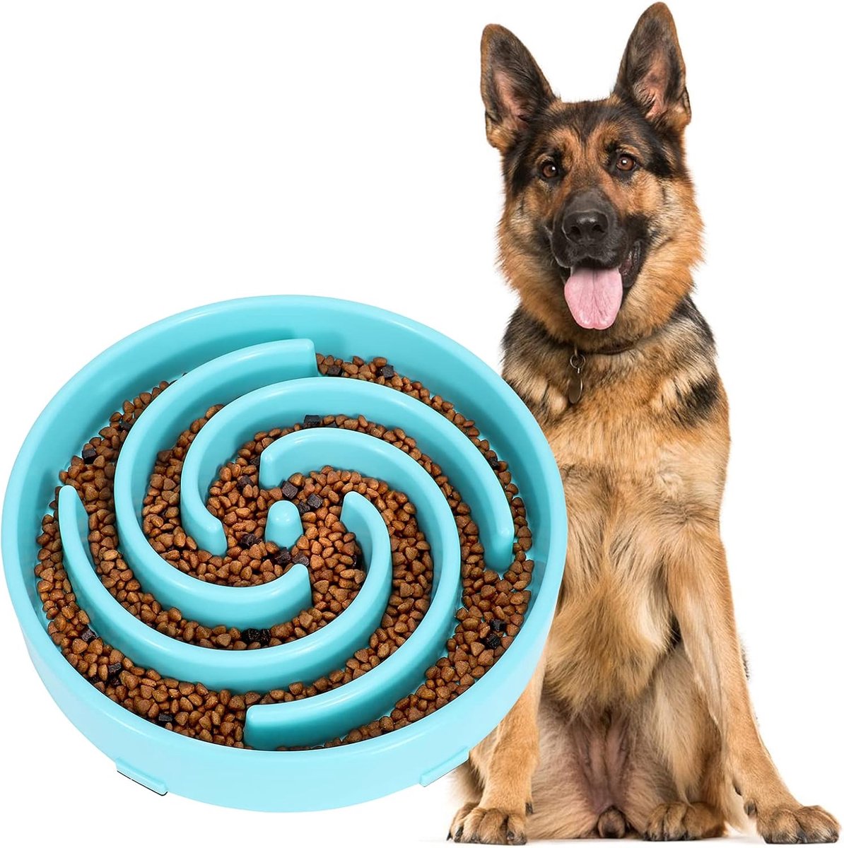 voeding hondenbak, anti-schrok interactieve hondenbak, veiligheid duurzame voerbak voor honden hemelsblauw