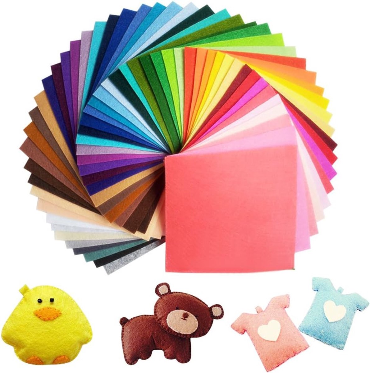 60 kleuren vilt 15 x 15 cm knutselvilt bladeren polyester velt stof DIY stof vilt