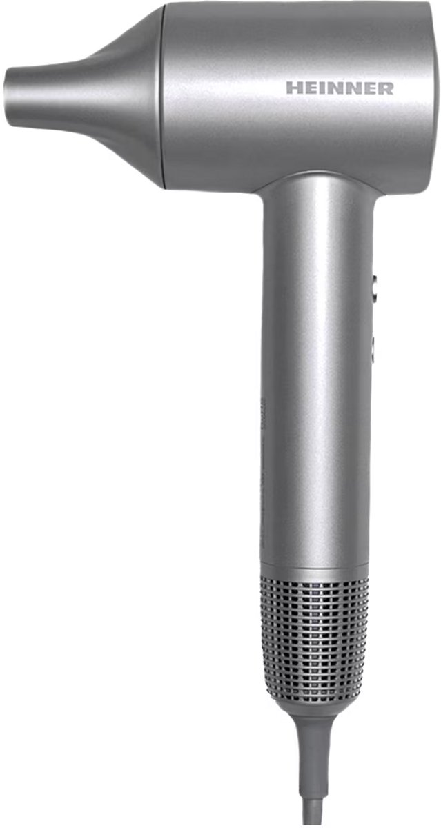 Heinner Professionele Föhn – 1600 W BLDC-motor – Heat Balance-technologie – 3 Snelheidsstanden – 4 Temperatuurstanden – Ionische Functie – Magnetische Concentrator – Afneembare Filterbescherming – Grijs