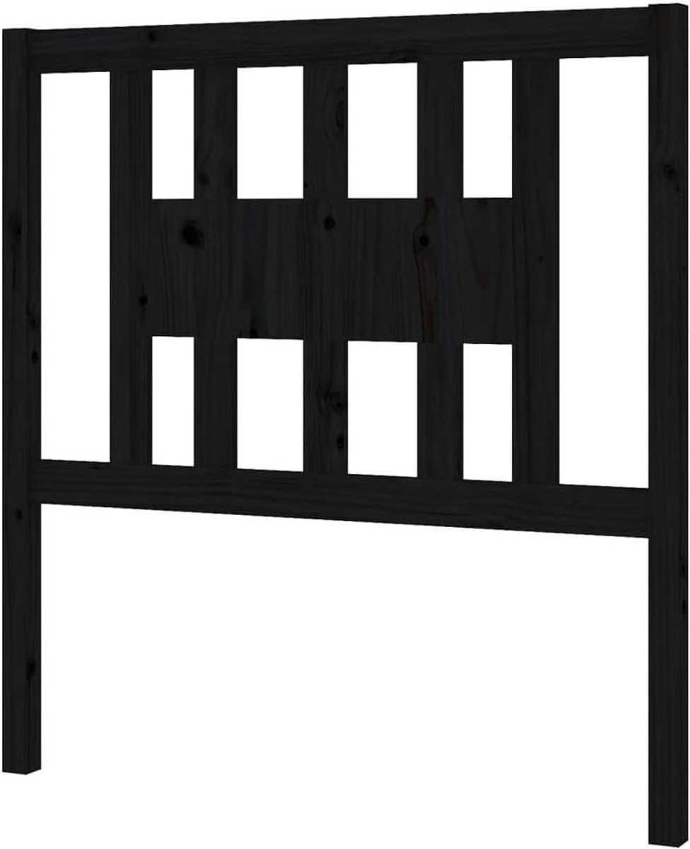 Hoofdeinde Hout - Bedkopstuk Grenen - Ontspannen Zitten - Rustieke Charme - 81 x 100 cm - Zwart