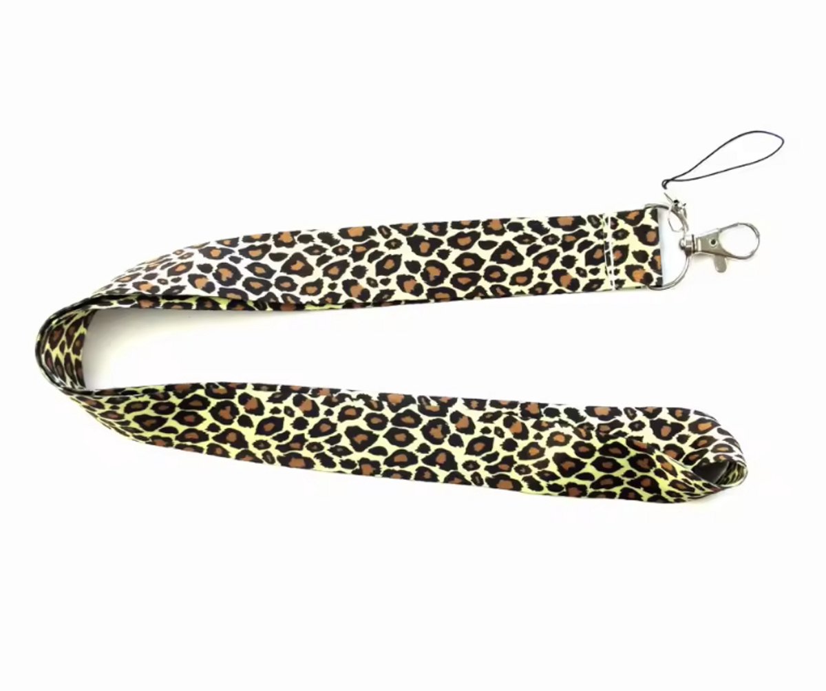 Leopard print Keycord - Luipaard print keykoord - Pashouder - Keycord - Lanyard - 1 stuk - CHPN