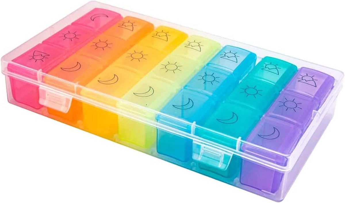 Handige Weekelijkse Medicijn Organizer met Grote Compartimenten, Drie Keer Per Dag, Ideaal voor Reizen en Supplementen zoals Vitamines en Visolie