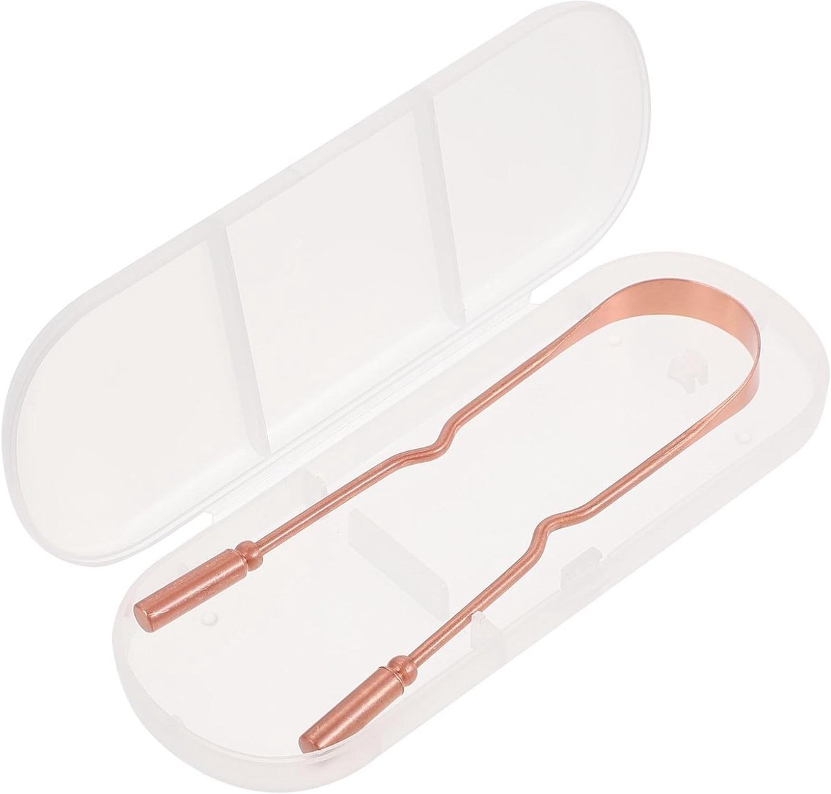 Koperen Tongreiniger - Tongschraper Set - Frisse Adem - Ergonomisch Handvat - 13 cm Lengte - Goudkleurig
