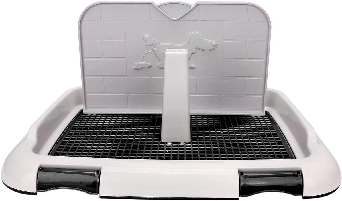 Hondentoilet Binnenshuis - Hondenplasmat Puppy - Zindelijkheidstraining Hond - Gesimuleerde Muur - 46 cm - Zwart