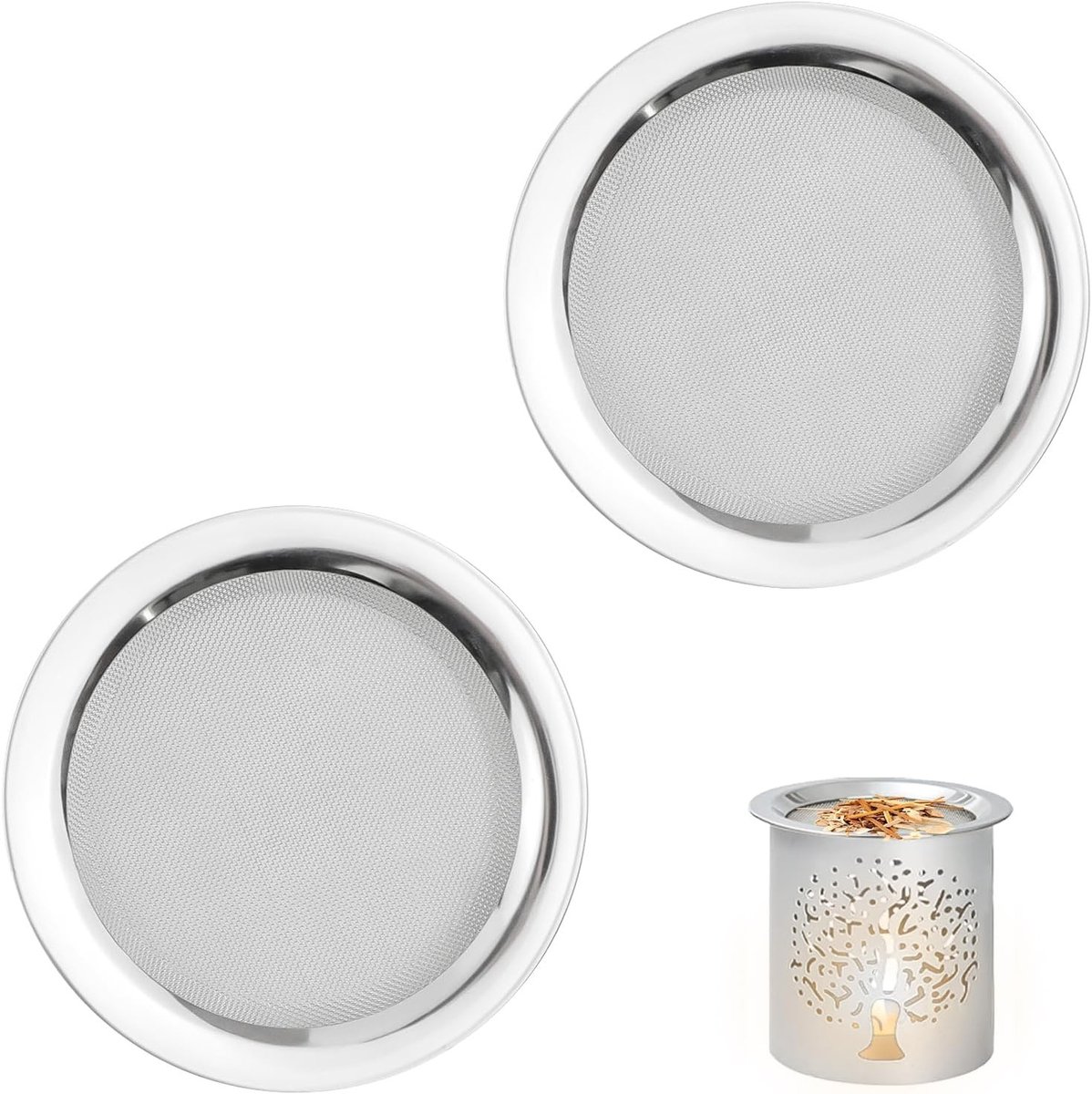 Rookzeef set van 2, Ø 10 cm, roestvrij staal voor geurlampen, ideaal voor wierook en aromatherapie