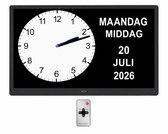 Dementieklok XL - 27 CM - 10 inch - Kalenderklok met Datum en Dag - Afstandsbediening - Nederlandstalig - Digitaal - Analoog