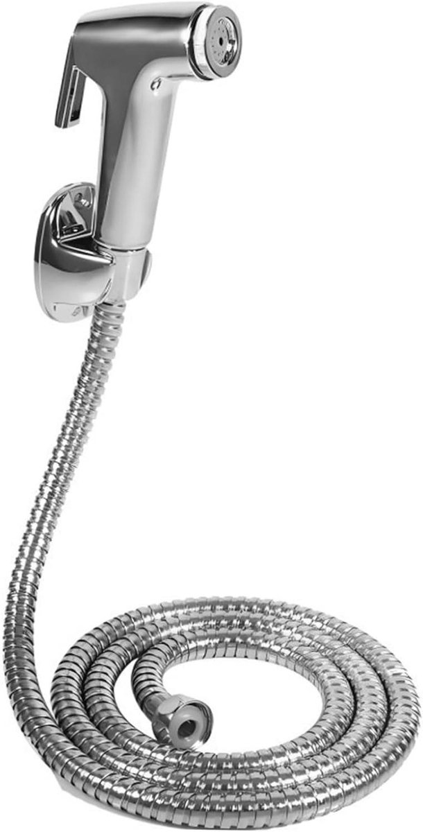 Handdouche Toilet - Bidet Sproeier - Persoonlijke Hygiëne - Instelbare Waterdruk - 123 x 65 cm - Zilver