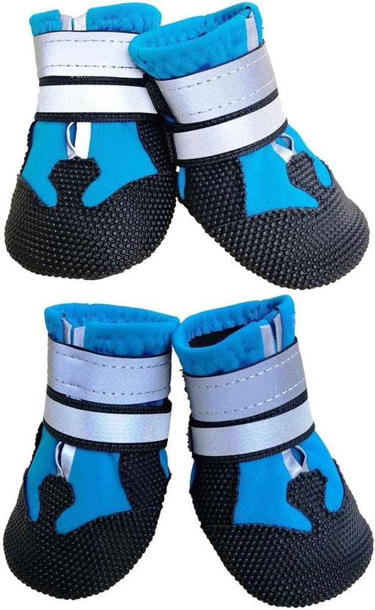 Schoenen, 4 stuks, waterdichte sneeuwschoenen, pootbescherming met antislipzool, reflecterende riem, klittenbandsluiting, hondensneeuwlaarzen voor kleine, middelgrote en grote honden, M