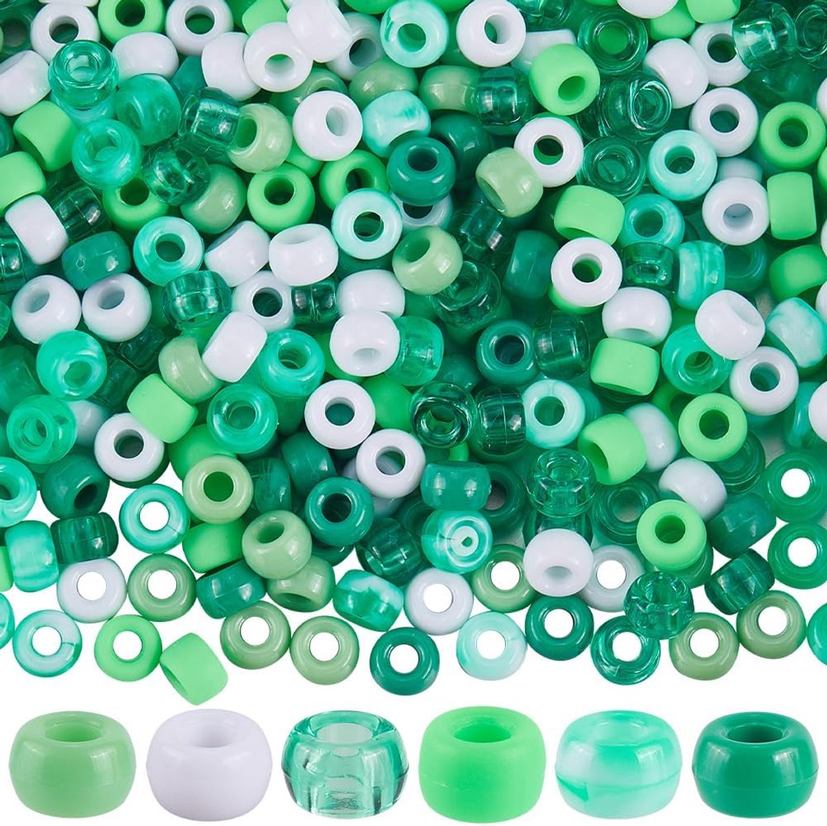 Kralen 9Mm Pony Kraal Bulk Mix Wit Licht Platte Ronde Plastic Vat Lente Losse Spacer Voor Sieraden Maken Diy Vriend Handgemaakte Accessoires Ambachten Levert