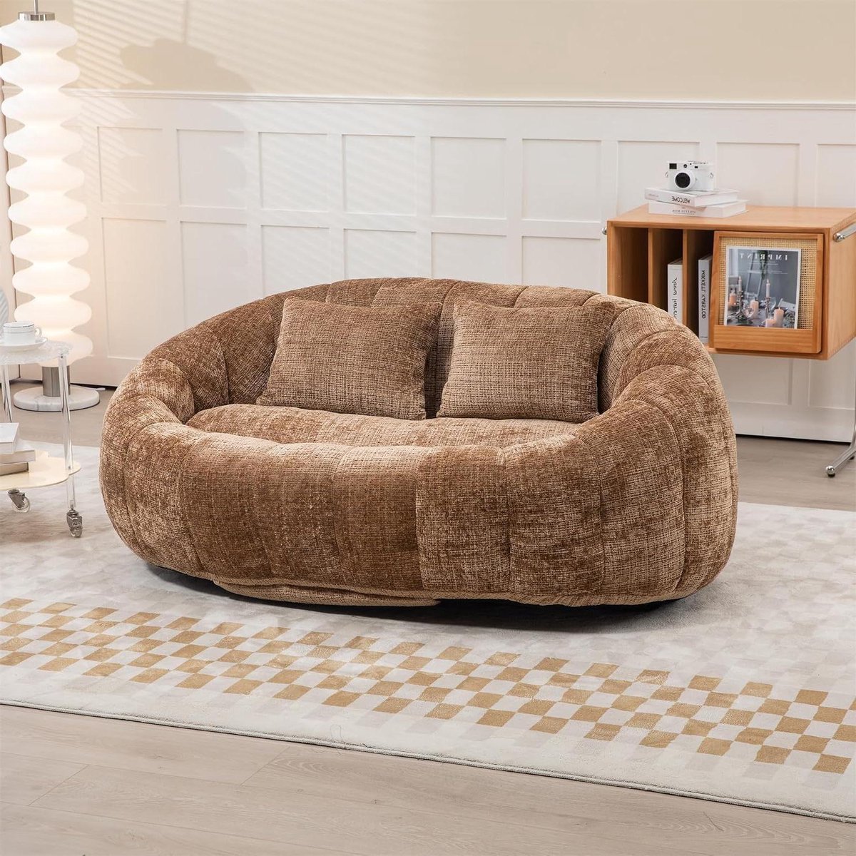 Zitzak Bank - Luie Sofa Vloerstoel - Ontspannen Zitten - Schuimvulling - 150x95x63cm - Koffie