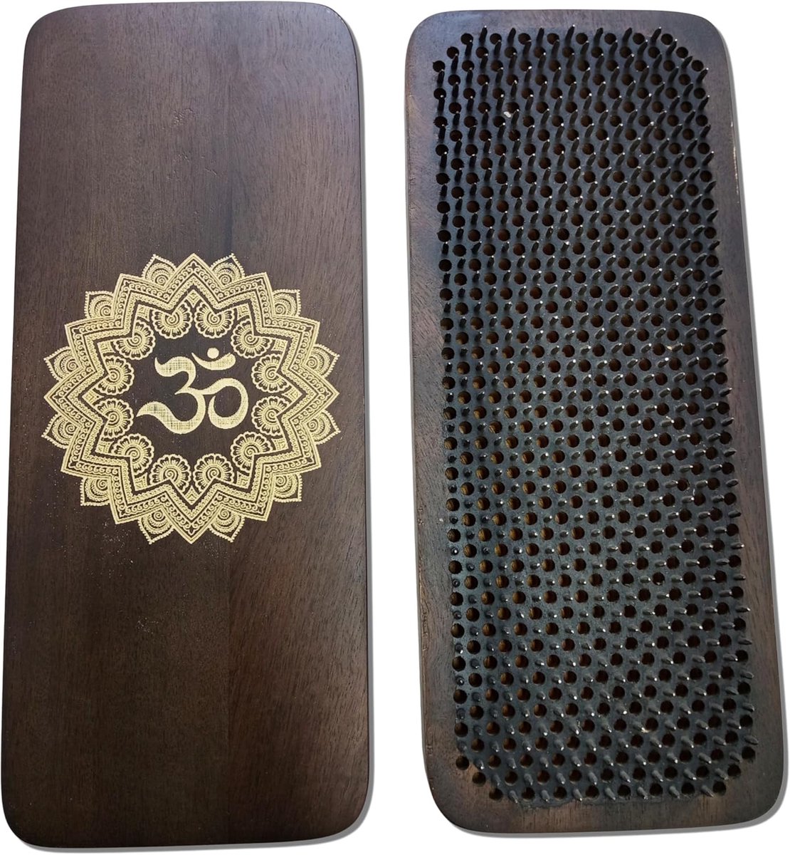 Board Nagelbord van donker mangohout, 100% handgemaakt, 4 maten: 8 mm, 10 mm, 12 mm en 15 mm, yogapraxis, lost spanning op