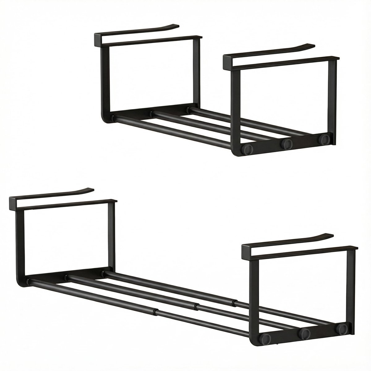 schoenenrek, verstelbaar uitschuifbaar schoenenrek en opslag onder plank voor kast 16,5-31,5 inch schoenen- of kledingopslag en organisatie ruimtebesparend (zwart, 1 stuks)