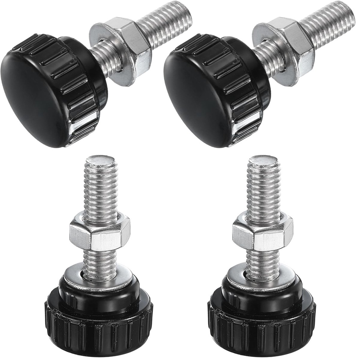 4 stuks kruiksleutel met draad M8 x 30mm rondkopschroef met moeren sluitringen, vleugelschroeven roestvrij staal 304 klemhendel 25mm klemknoppen voor machine