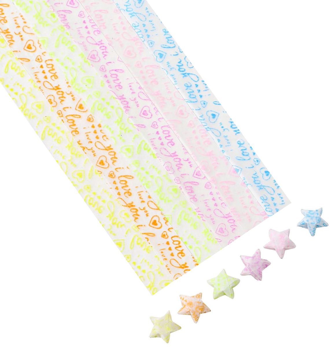 540 vellen fosforescerend origami-papier voor lichtgevende sterren, papieren sterren lichten op in het donker, complete knutselset voor huisdecoratie, geschenken, feestjes en creatieve