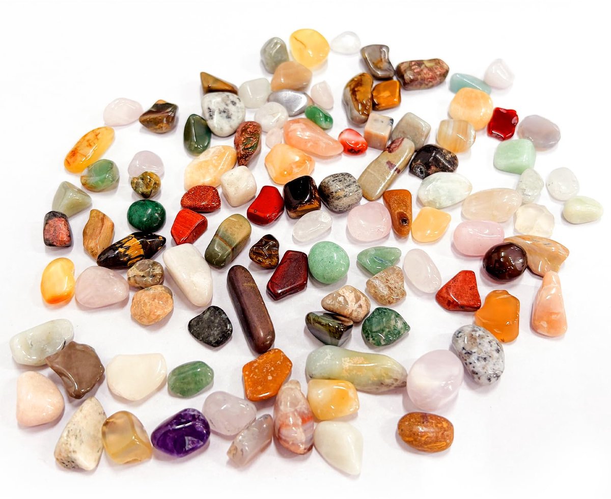 trommelstenen mix, kleurrijke edelstenen voor kinderen en decoratie, 200 g kunststenen om te spelen, schattenjacht en handwerk, variabele grootte (1-1,5 cm)
