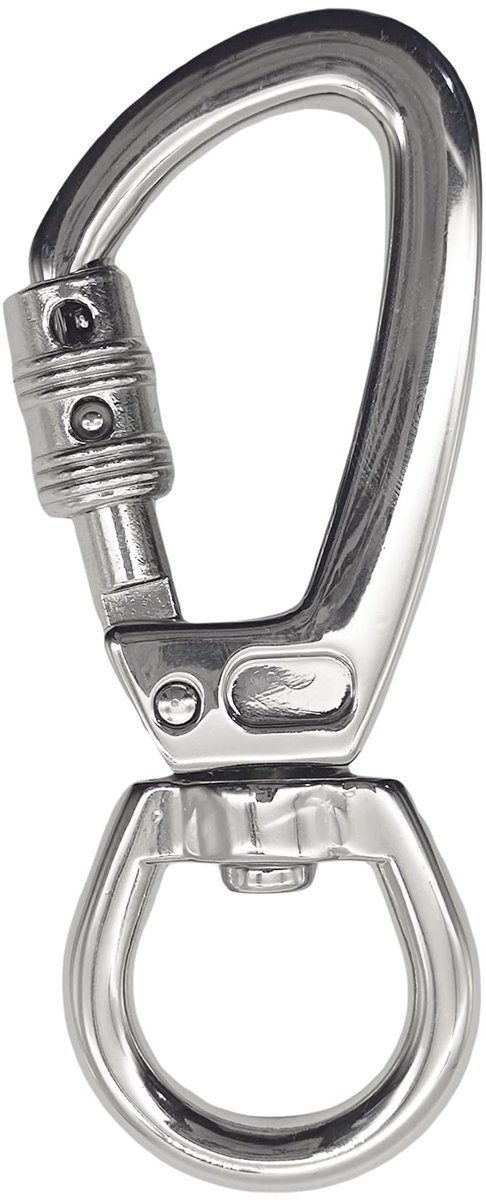 Karabijnhaak met draaipunt van aluminium, met draagvermogen van 400 kg, 360 graden draaibare karabijnhaak voor hondenriem, outdoor, sleutelhanger