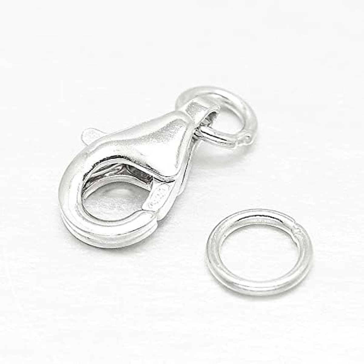 925 sterling zilver met oogje sieradensluiting 10 mm karabijnhaak kettingsluiting
