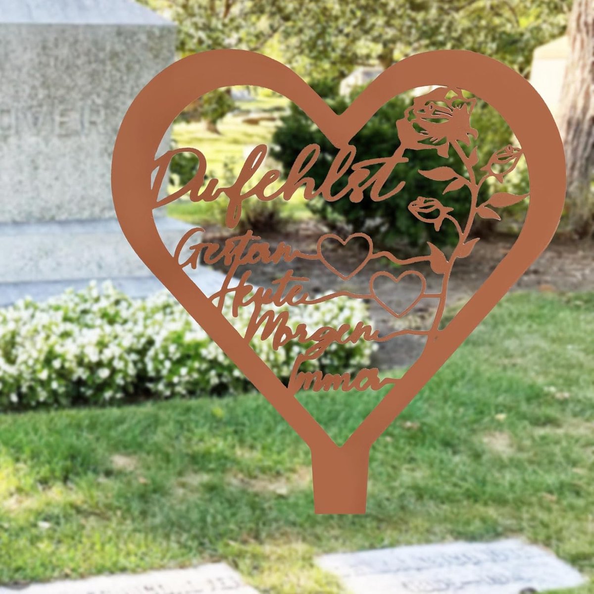 weerbestendig, grafdecoratie, begraafplaats, decoratie, grafsteker, rouwdecoratie, grafdecoratie, hart, grafdecoratie