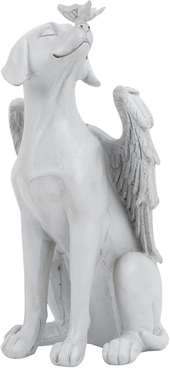 engelherdenkingsbeeld, engel-hondenfiguren, herdenking hondenstandbeeld, honden herdenksteen met vleugels, tuindecoratie van polyresin engelfiguren, standbeeld, hondenengelen,