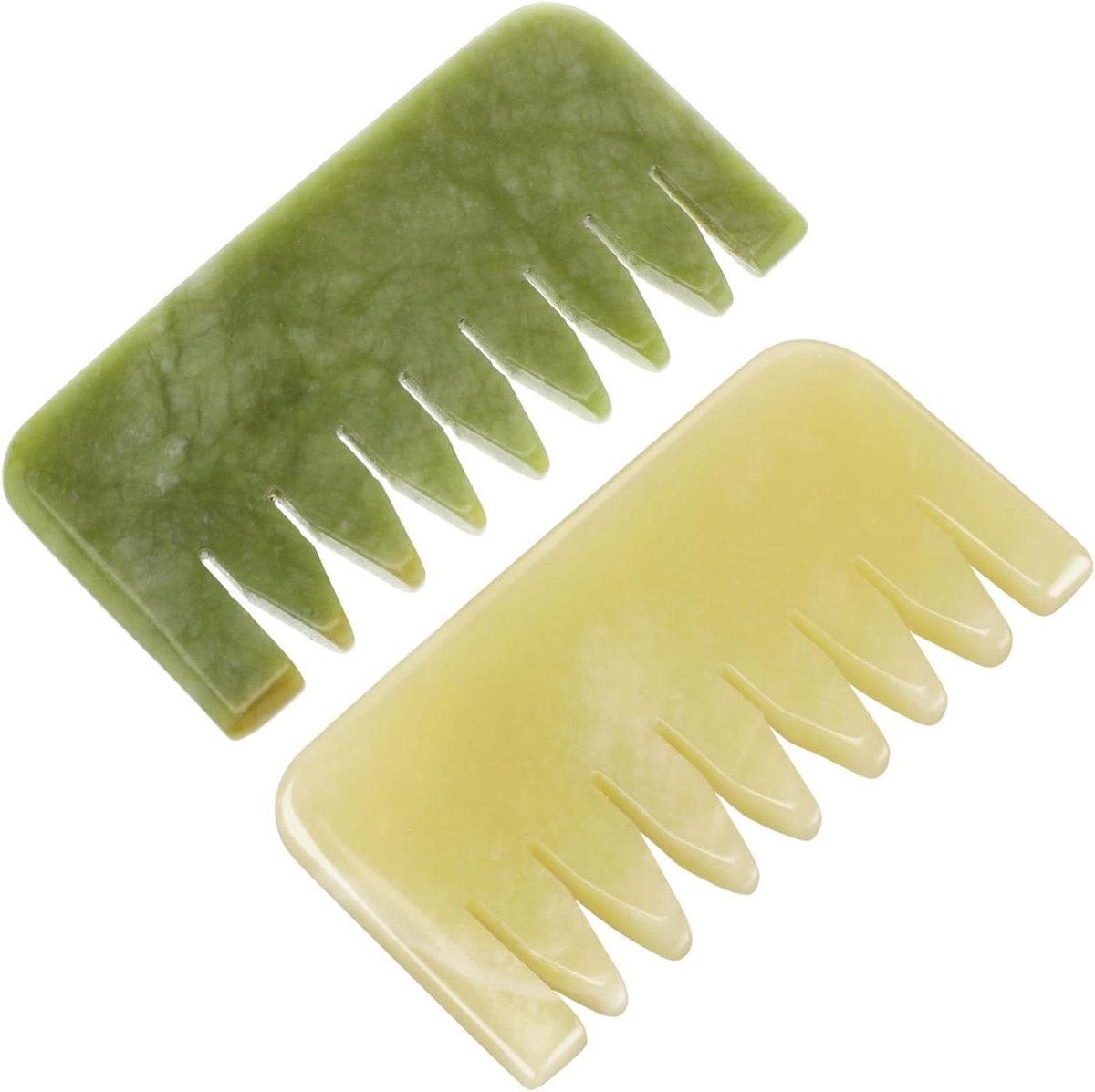 Jade Massagekam - Hoofdmassage Kam - Hoofdhuid Ontspanning - Hardere Tanden - 82 cm - Groen