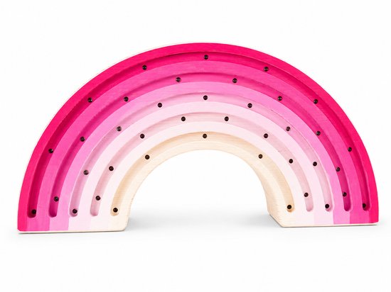 Nachtlamp Regenboog Roze - Kinderkamer - Babykamer - LED-Verlichting - Hout - Handgemaakt - Lamp - Lichtenhout.nl van Lichtenhout.nl — afbeelding 2