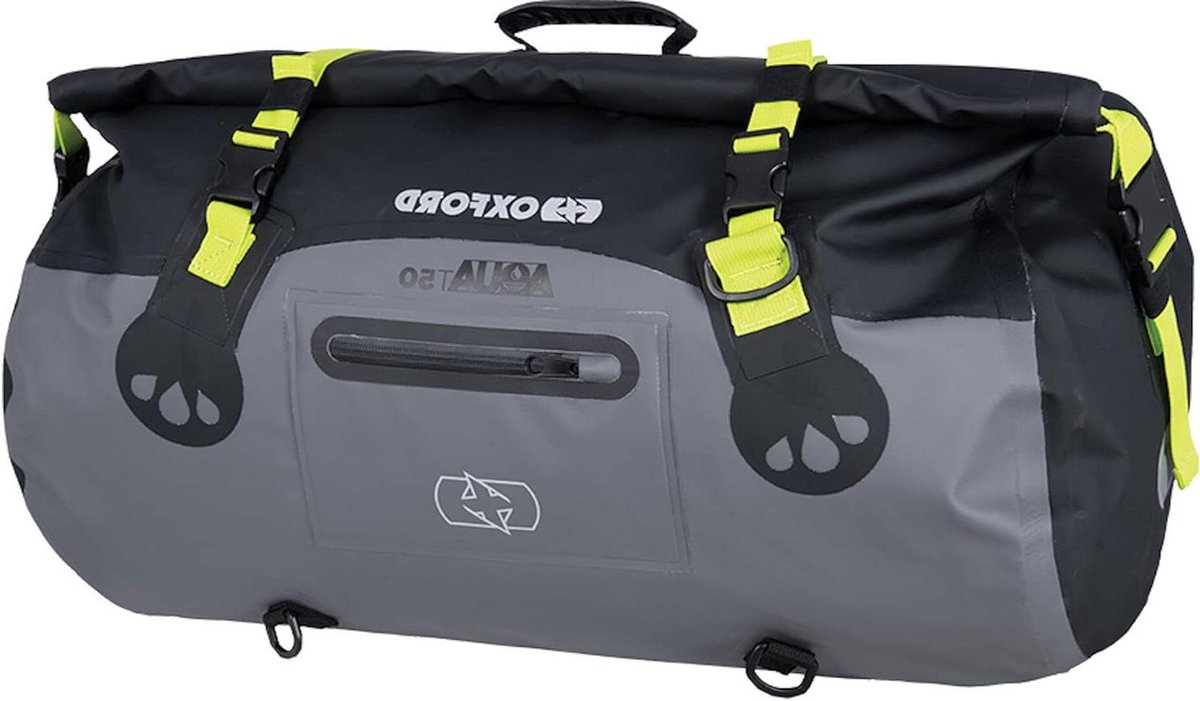 Waterdichte Tas - Reistas Motor - Veilig Vervoeren - Gelaste Naden - 50 Liter - Zwart Fluorescerend