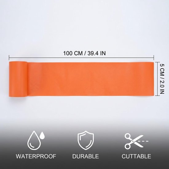 Reparatiepleister - Waterdichte patch - Watersport reparatie - Op maat te knippen - 5 x 100 cm - Oranje — afbeelding 4