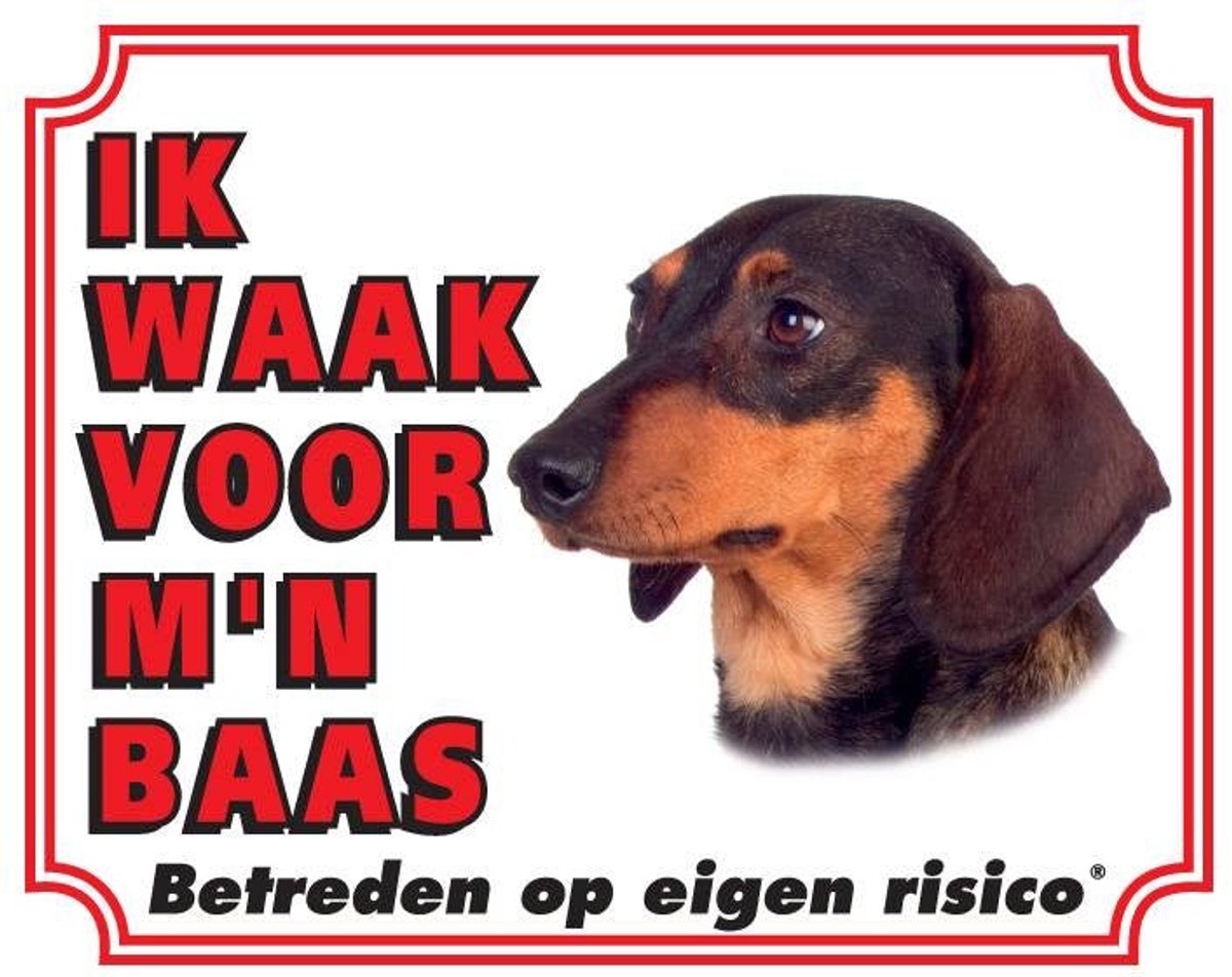 Bol.com Teckel Waakbord - Ik waak voor mijn baas Korthaar aanbieding