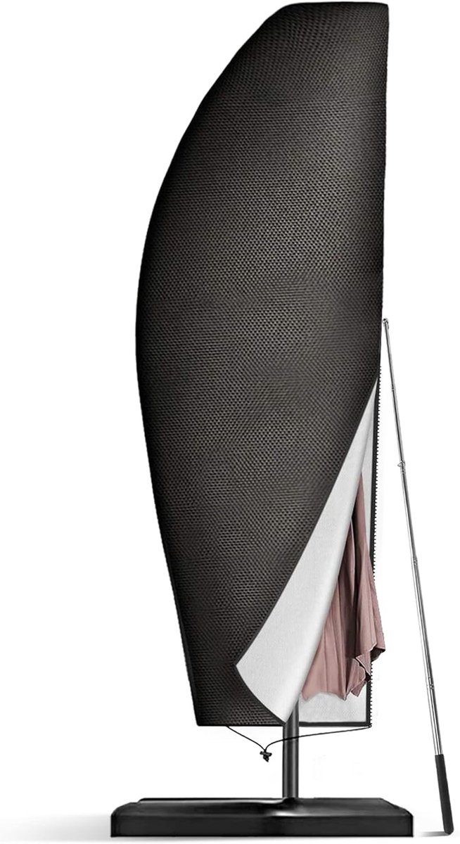 SnelShoppen - Beschermhoes voor Parasol en Zweefparasol, 420D Waterdichte Parasolhoes 2m-4m, Met Stang, Voor Ø 200 cm, Ø 300 cm, Ø 400 cm, Tuinaccesso