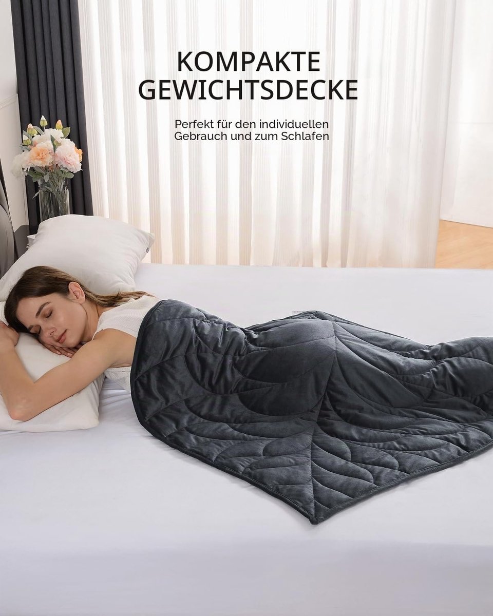 Sivio Weighted blanket 3.2 kg dark grey 104 x 135 cm - Crystal velvet, cuddly and portable, perfect for travel - ShopVlot