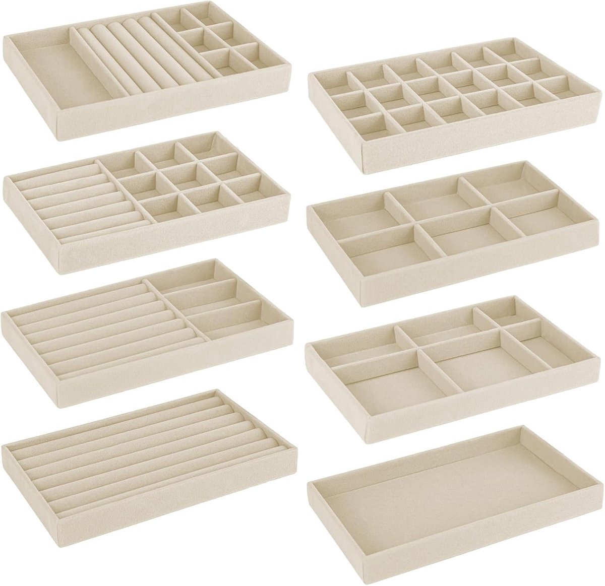 Sieradenopberger 8 Stuks - Velvet - Stapelbaar - Ruimtebesparend - ShopVlot