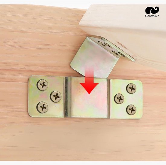 Meubel Aansluiting Scharnier Houten Balkbevestiging Railbeugels Ophanging Verbinding Fittingen Schrijnwerk Haken Bevestiging voor Bedframe Metaal 10 Sets — afbeelding 3