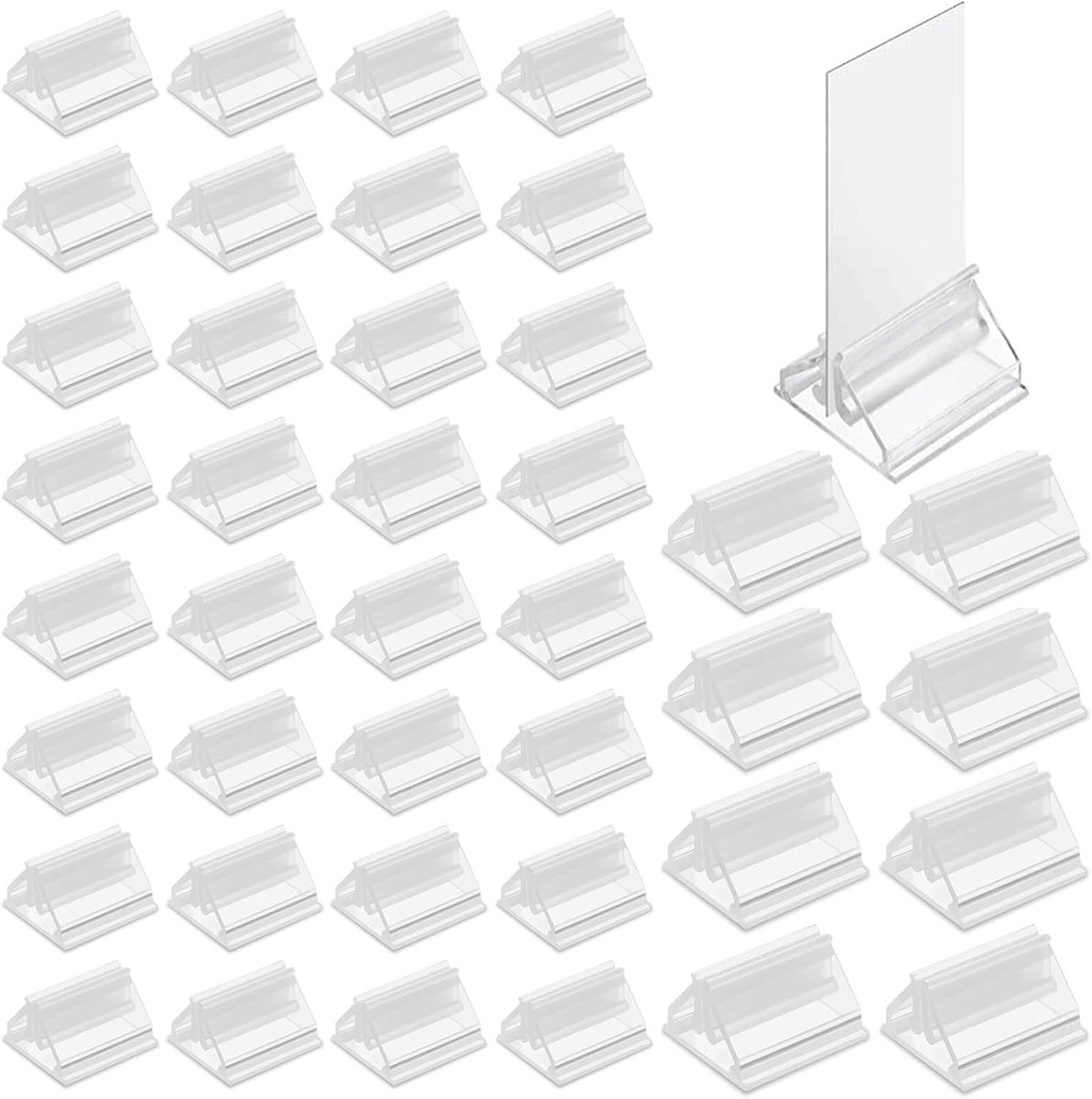 40 stuks transparante acryl tafelkaarthouders, kleine fotohouders voor visitekaartjes, foto's, notities, menu's, school, feest