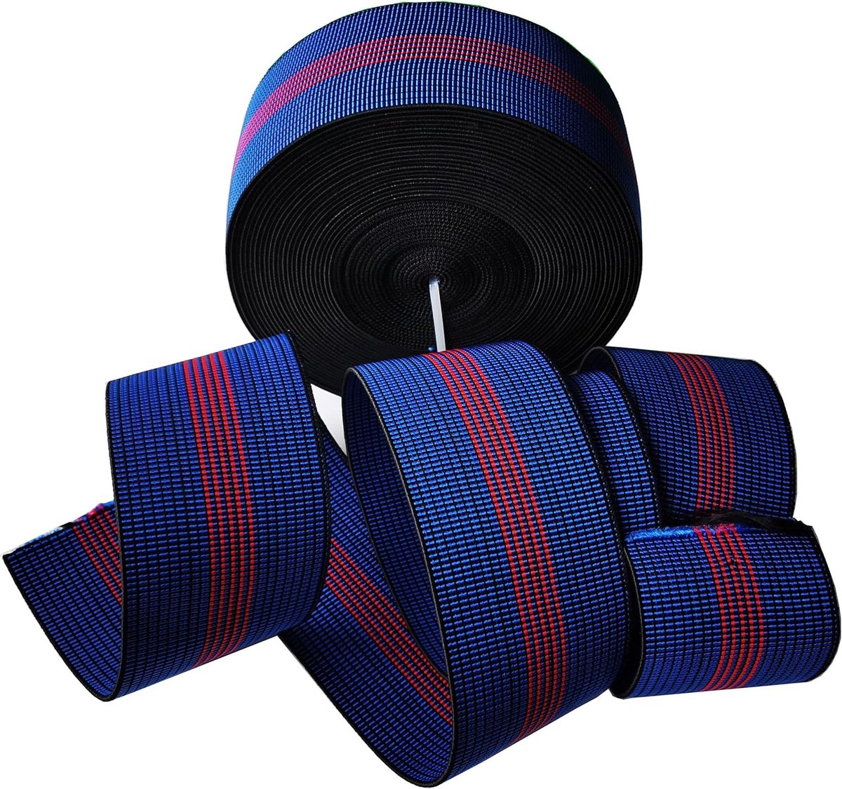 70 voet elastische singelband, dikke lange levensduur donkerblauw en rood, 2,7 inch breed, bekleding singelband, bank, stoel, bank zitriem vervanging, bekleding materialen Elasbelt (70)