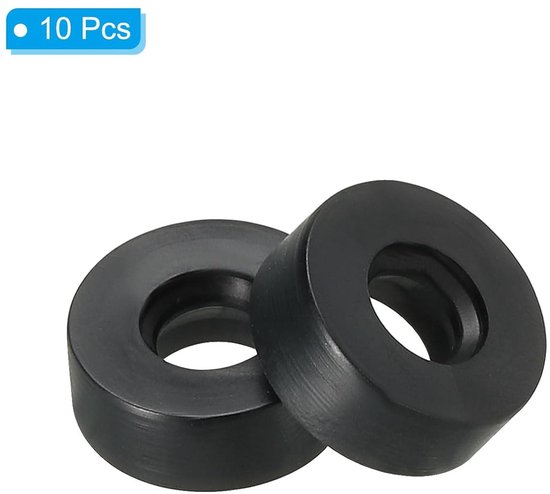 M6 rubberen platte sluitringen 10-pack 6mm ID 12mm OD 4,5mm dik dichtring afdichtingsringen bijlagschijven voor waterkraan buizen waterslang bevestiger bouten zwart — afbeelding 2