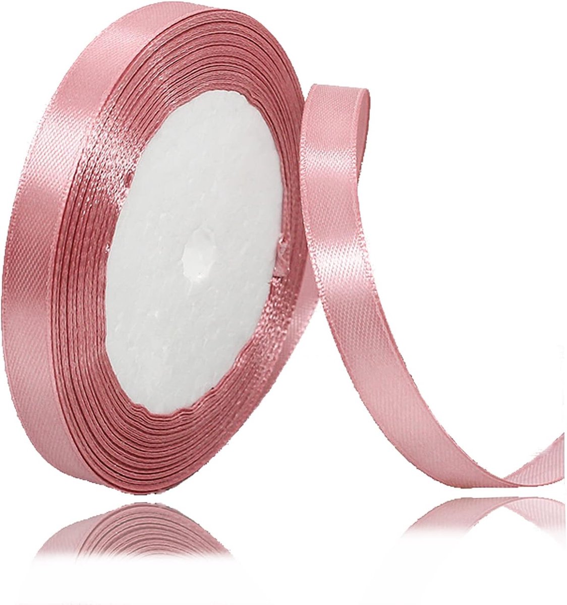 Goud Satijnen Lint 10 mm voor Knutselen, 23 Meters Effen Kleur Cadeau Lint voor Naaien, Bruidsboeket, Bloemist, Cadeauverpakking, Haarstrikken Maken, Bruiloft, Baby Shower, Ballonnen en