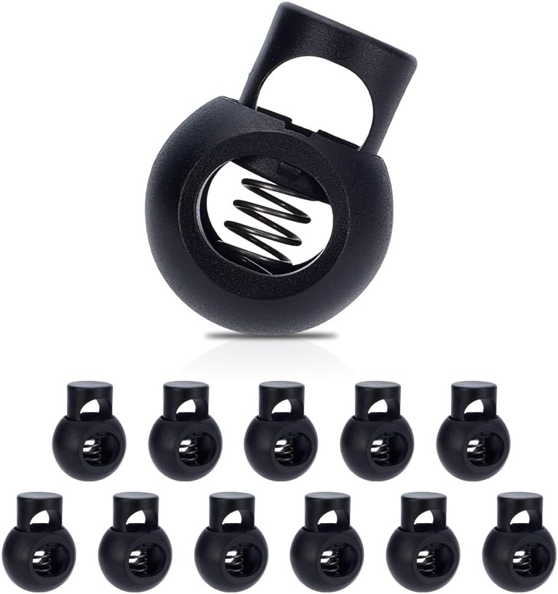 12 stuks grote veer koordsloten voor trekkoorden, 15 mm gat koord stopper knop sluiting elastische string wisselt schoenenketting, trekkoord clips voor hoodie, joggingbroek, Tassen, Kleding