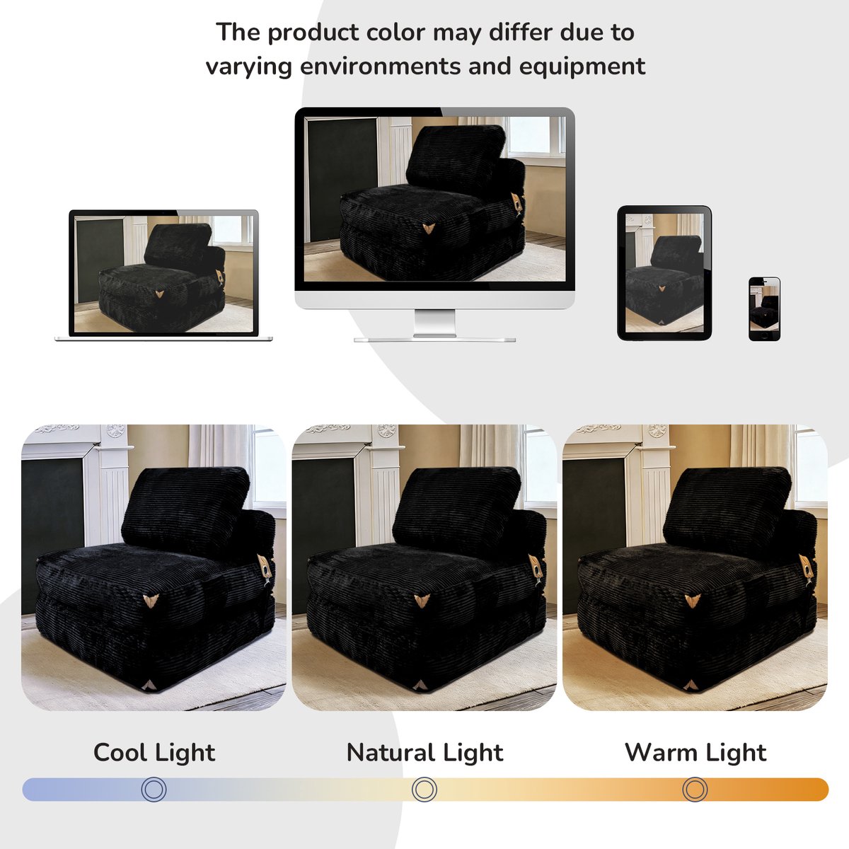 OKWISH Zitzak - 1-Zits Loungestoel Met Rugleuning - Compact En Opvouwbaar Voor Ontspanning