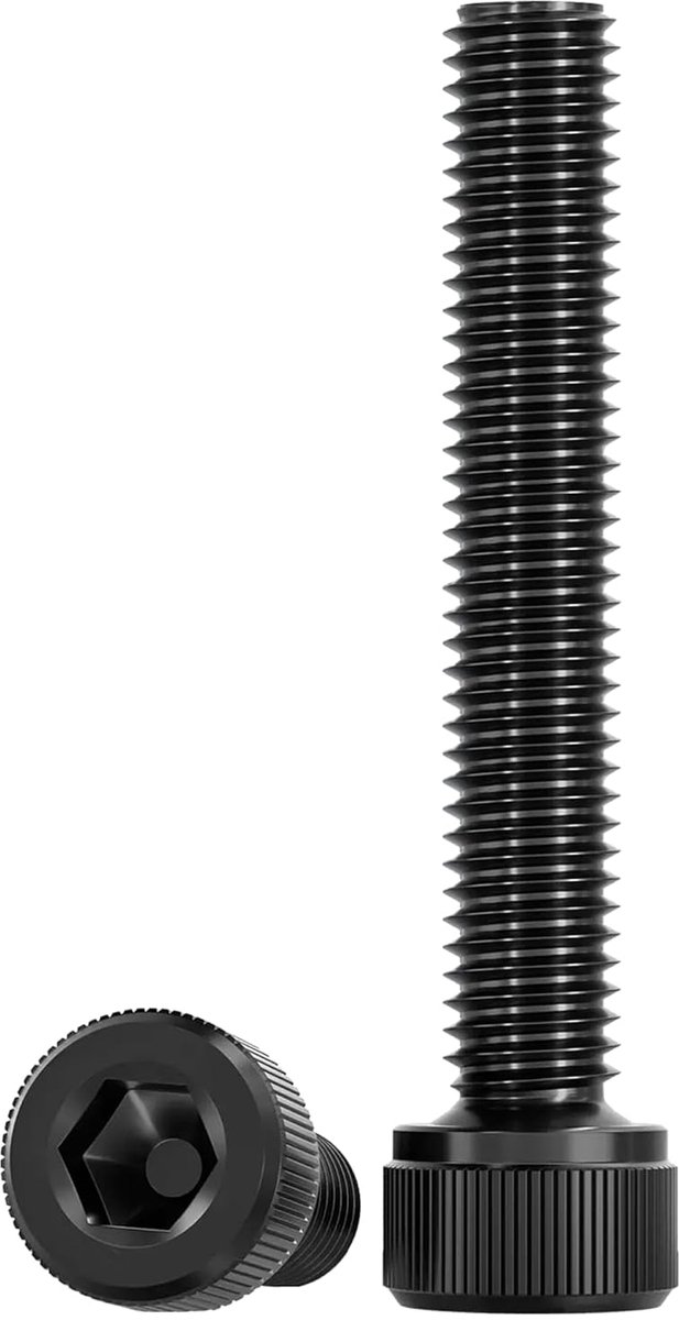 10 stuks M8 X 50 mm cilinderkopschroeven zwart norm DIN 912 / ISO 4762 volledige schroefdraad mechanische bouten roestvrij A2 V2A roestvrij inbusschroeven